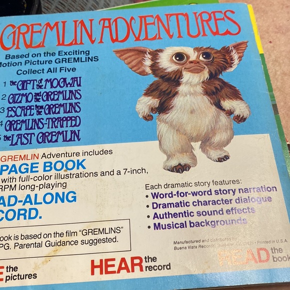 Vintage Escape from The Gremlins with 33 RPM 7" Record Kids Story See Hear Read - Picture 4 of 7
